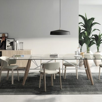 Glass Top Dining Table Connection by Huppe - $2,722.00