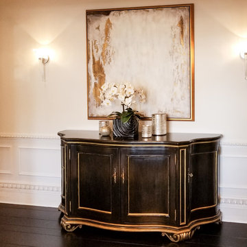 Gold and Black Dining Credenza