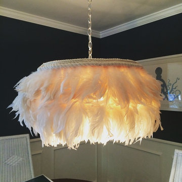 Grace & Blake Feather lamp in the dining room