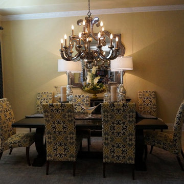 Gray and Gold Dining Room