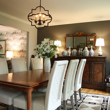 Gray, Black and White Dining Room