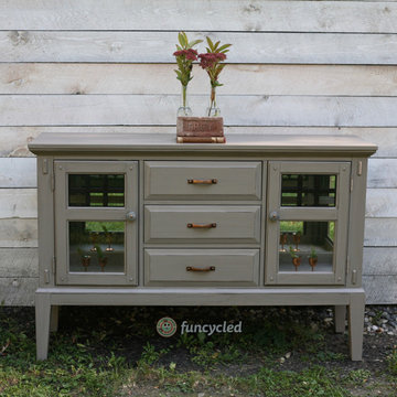 Gray Buffet with Copper Hardware