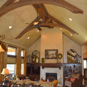 Living Room with Faux Wood Truss