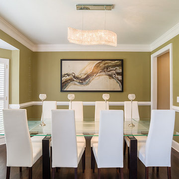 Green Contemporary Dining Room