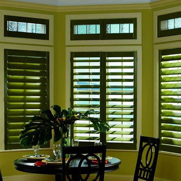 GREEN PLANTATION SHUTTERS - DARK GREEN WINDOW SHUTTERS - Lafayette Interior Fash