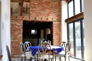 Design ideas for a rural dining room in West Midlands.