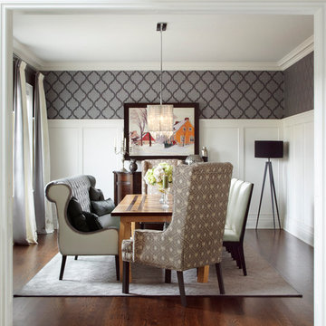Grey and White with Orange touch Dining Room