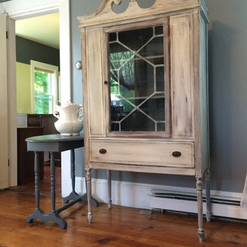 Grey Distressed China Cabinet