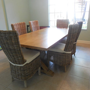 GREY WICKER DINING CHAIRS