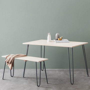 Hairpin Leg Dining Set/Kitchen Table and Bench