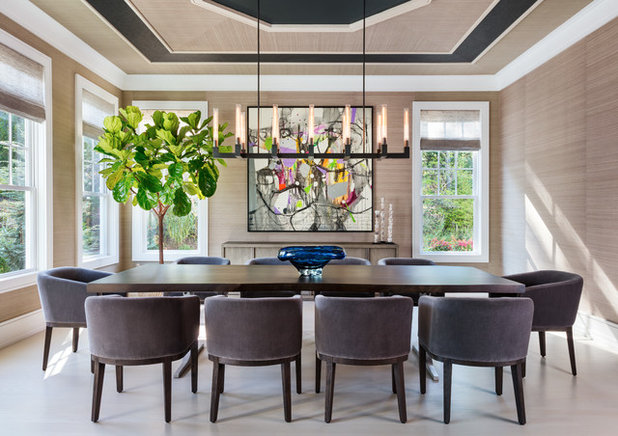 Beach Style Dining Room by Andrea Lecusay Interiors, Inc.