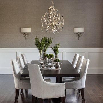 75 Gray Dining Room Ideas You Ll Love, Grey Dining Room Table Decor