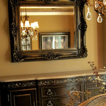 Hand painted buffet and mirror