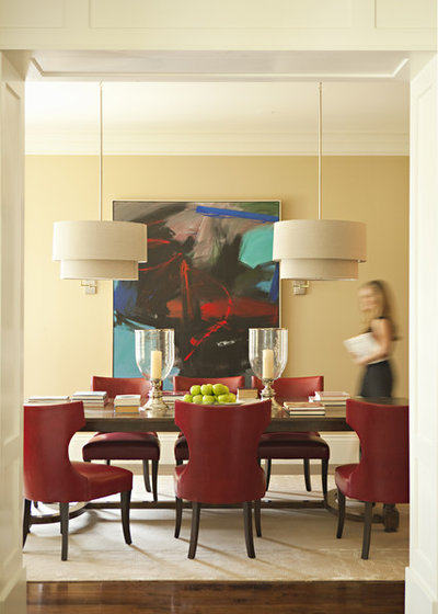 Transitional Dining Room by Tim Barber Architects