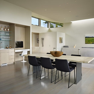 Ispirazione per una sala da pranzo aperta verso il soggiorno minimalista