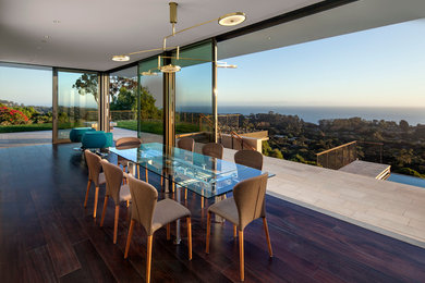 Kitchen/dining room combo - huge contemporary kitchen/dining room combo idea in Santa Barbara