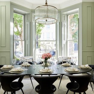 75+ Esszimmer mit grüner Wandfarbe und Wandpaneelen Ideen & Bilder