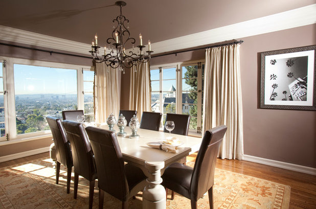 Transitional Dining Room by Laura U Design Collective