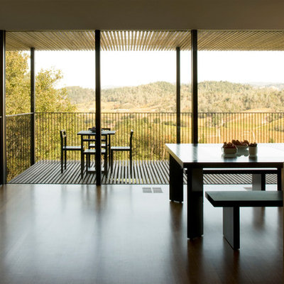Inspiration for a contemporary dark wood floor dining room remodel in San Francisco