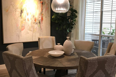 Inspiration for a porcelain tile dining room remodel in Dallas