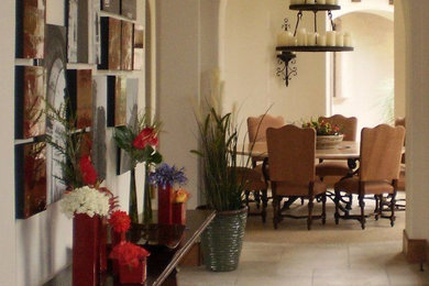 Inspiration for a mediterranean dining room remodel in Houston