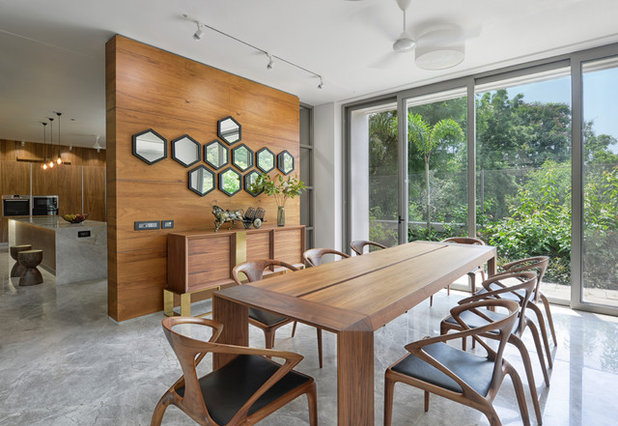 Contemporary Dining Room by S A K Designs