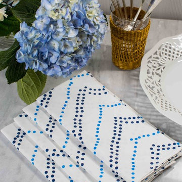 India in Blue Cotton Table Linens