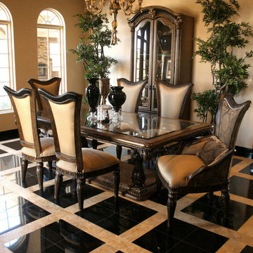 Indian Premium Black Granite Dining Room Floor