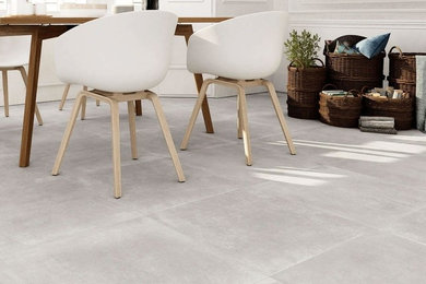Industrial Dining Room: Concrete Effect Tiles