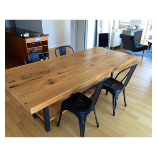 industrial modern dining table made of reclaimed wood - Industrial ...