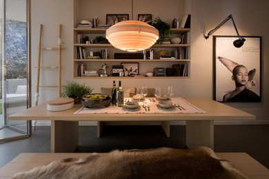 Inspiration for a modern kitchen/dining room combo remodel in Vancouver
