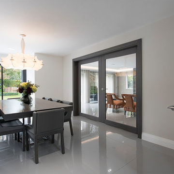 Internal Double Glass grey Oak Doors | Deuren