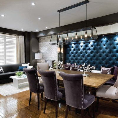 Trendy dark wood floor dining room photo in Toronto