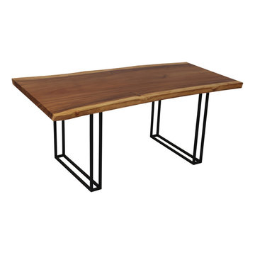 Jefferson Single Slab Solid Wood Live Edge Large Dining Table