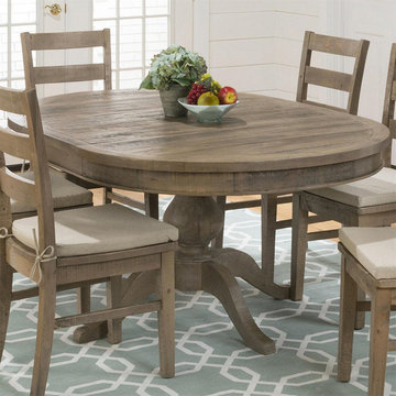 Jofran Slater Mill Pine Reclaimed Pine Round to Oval Dining Table
