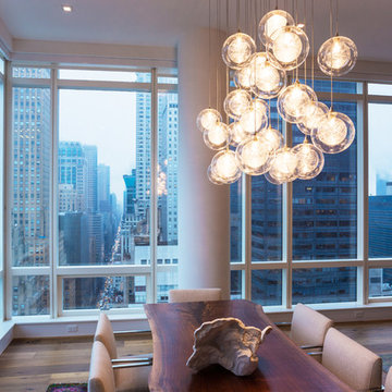 Kadur Custom Blown Glass Chandelier - Manhattan Loft Apartment