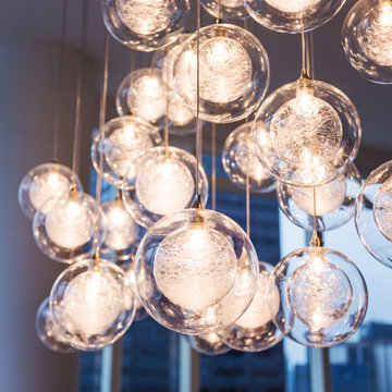 Kadur Custom Blown Glass Chandelier - Manhattan Loft Apartment