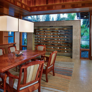 Mid-sized island style great room photo in Hawaii with white walls and no fireplace