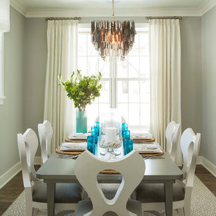 Dining room - coastal dining room idea in Minneapolis with gray walls