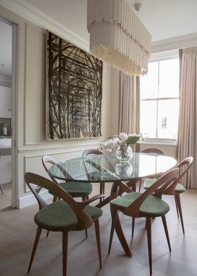 Transitional Dining Room by Milward Teverini
