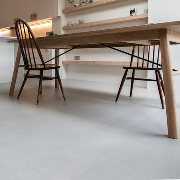 Kitchen diner micro concrete floor, Pandomo Loft in custom colour