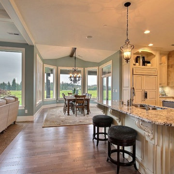Kitchen + Informal Dining Nook - The Party Palace - Custom Ranch on Acreage