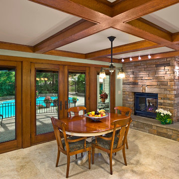 Kitchen makeover with pool patio enhancements in Mt. Lebanon