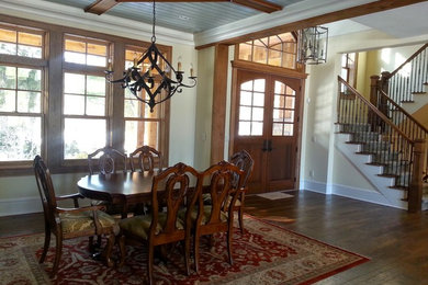 Example of a mountain style dining room design in New York