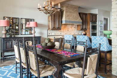 Example of a southwest dining room design in Dallas