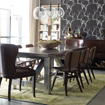 Leather and Metal Dining Set