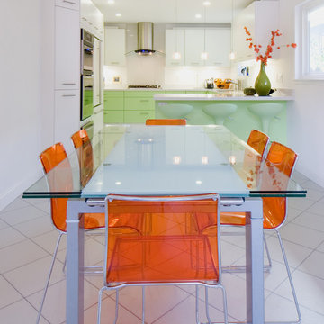 lime mint green color kitchen in Belmont