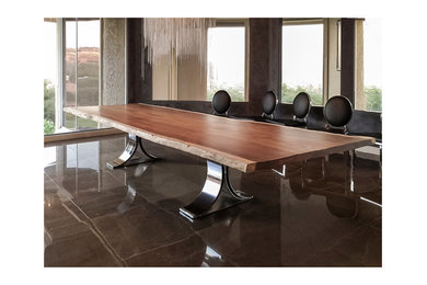 Example of a trendy dining room design in Orange County