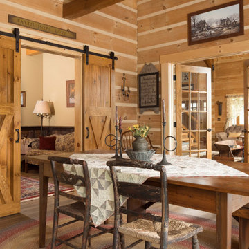 Log Home Sun Room Modern-Day Farmhouse