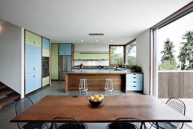 Inspiration for a contemporary dining room remodel in Seattle